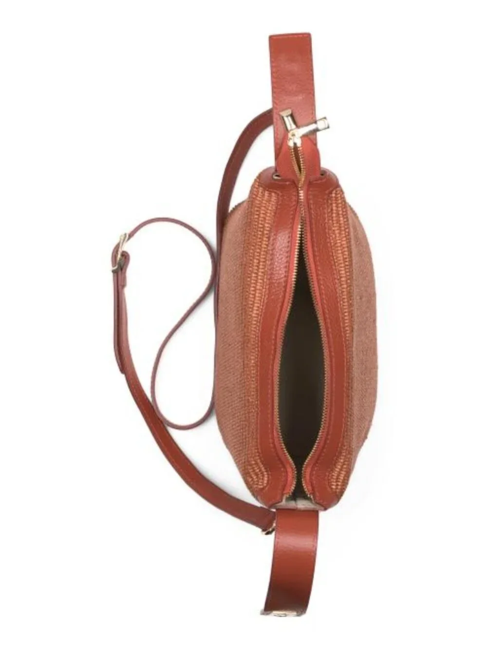 VIOLA CASTELLANI Made In Italy Straw Medium Folded Handle Satchel